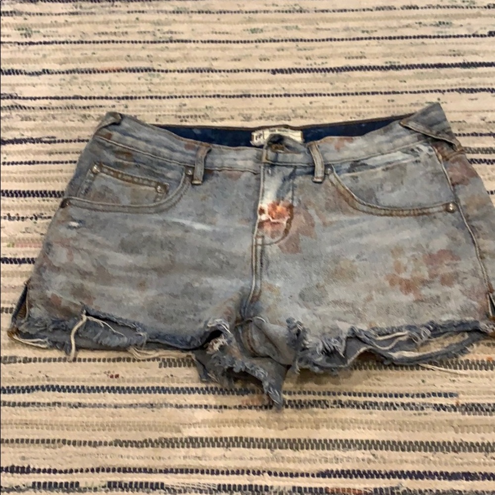 Free people Faded flower shorts